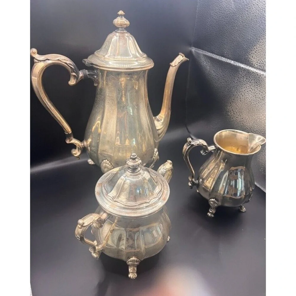 Antique Silverplate Tea Coffee Set Chippendale International Silver Co‎ Sugar &